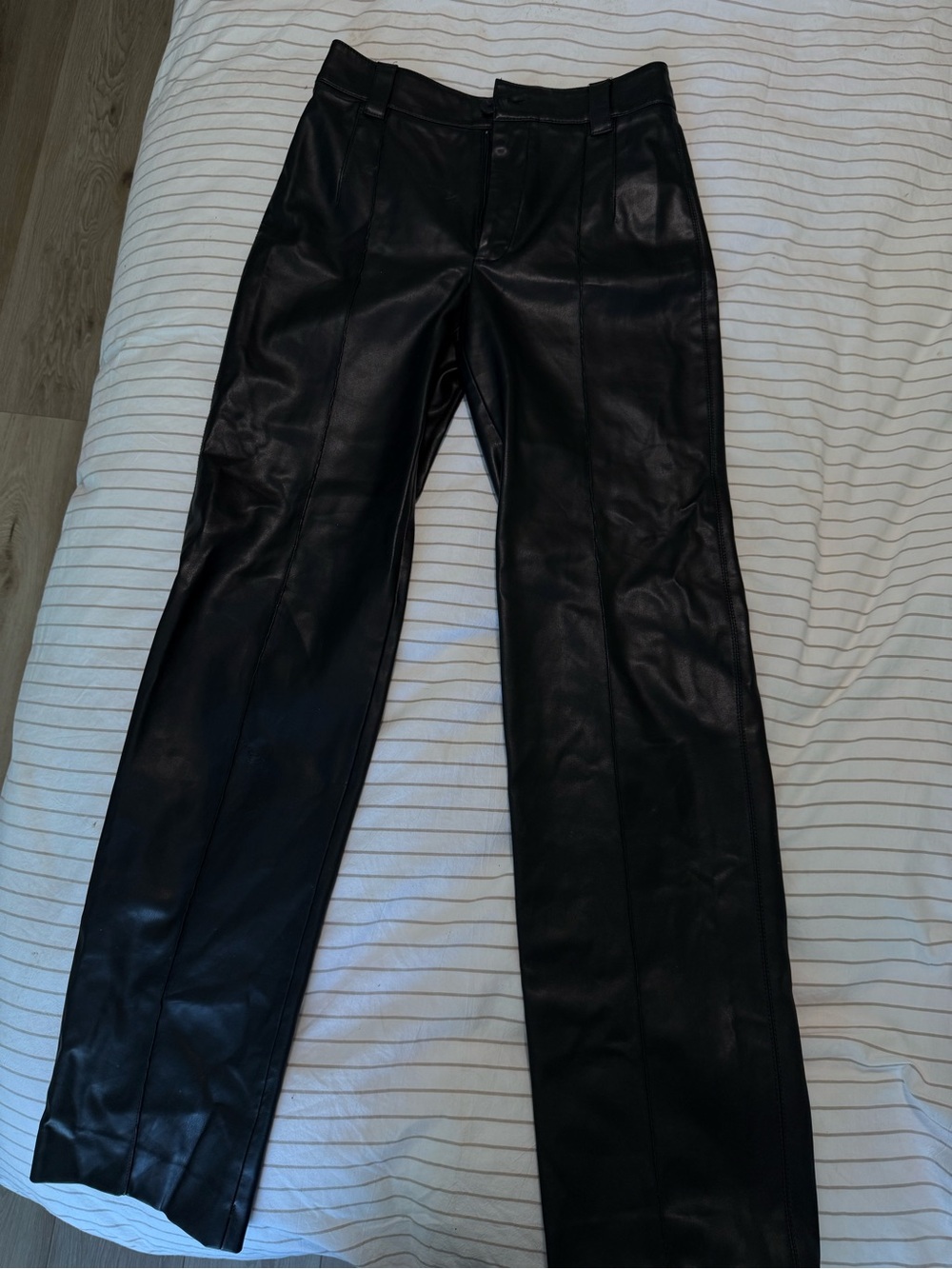 Zara Black Faux-Leather Trousers